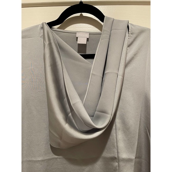 CHICO'S Dressy Silver Top - Size 2 (Large) - NEW!! - Picture 3 of 11
